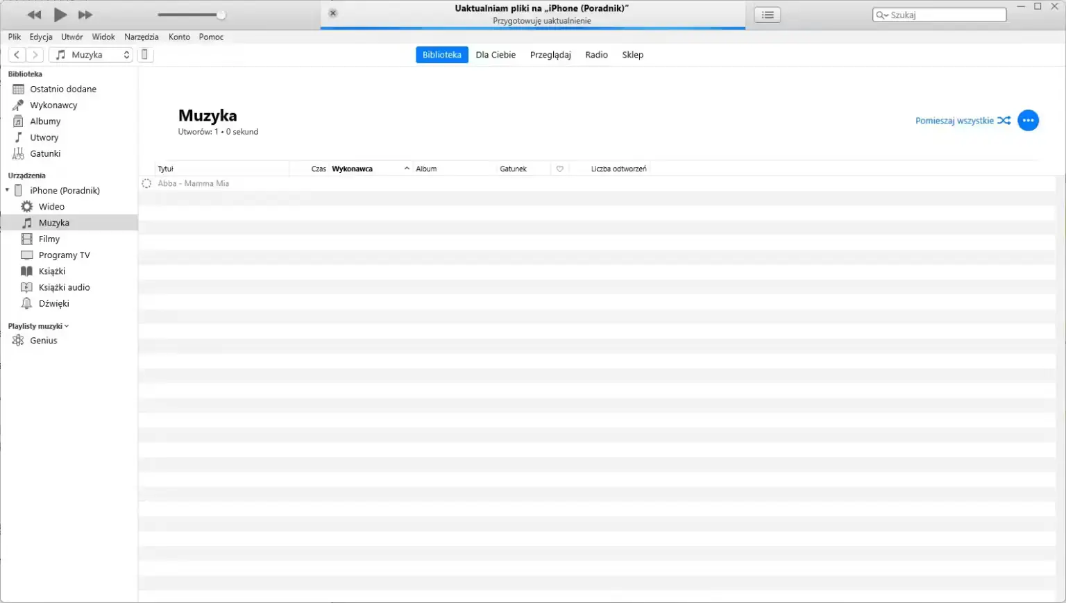Zgrywanie muzyki z aplikacji iTunes